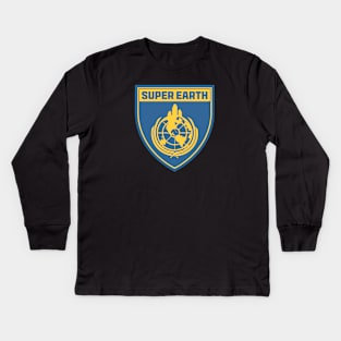 Helldivers 2 Super Earth Shield Kids Long Sleeve T-Shirt